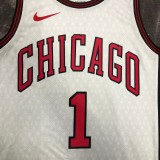 NBA Men 2023 Chicago Bulls City Version White #1 ROSE Jersey High Quality Name and Number Print