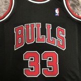 NBA Men Season 1998 Retro Chicago Bulls Black #33 PIPPEN Jersey High Quality Name and Number Print