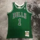 NBA Men Season 08-09 Retro Chicago Bulls Green #1 ROSE with Black Letter Jersey High Quality Name and Number Print