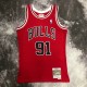 NBA Men Season 1998 Retro Chicago Bulls Red #91 RODMAN Jersey High Quality Name and Number Print
