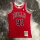 NBA Men Season 1998 Retro Chicago Bulls Red #91 RODMAN Jersey High Quality Name and Number Print