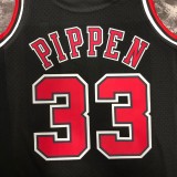 NBA Men Season 1998 Retro Chicago Bulls Black #33 PIPPEN Jersey High Quality Name and Number Print