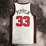 NBA Men 2023 Chicago Bulls City Version White #33 PIPPEN Jersey High Quality Name and Number Print