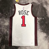 NBA Men 2023 Chicago Bulls City Version White #1 ROSE Jersey High Quality Name and Number Print