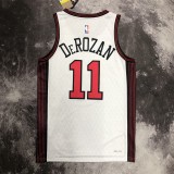 NBA Men 2023 Chicago Bulls City Version White #11 DEROZAN Jersey High Quality Name and Number Print