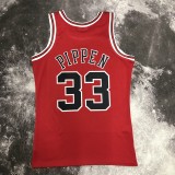 NBA Men Season 1998 Retro Chicago Bulls Red #33 PIPPEN Jersey High Quality Name and Number Print