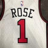 NBA Men 2023 Chicago Bulls City Version White #1 ROSE Jersey High Quality Name and Number Print