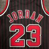 NBA Men Season 1996 Retro Chicago Bulls Black Stripe #23 JORDAN Jersey High Quality Name and Number Print