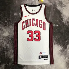 NBA Men 2023 Chicago Bulls City Version White #33 PIPPEN Jersey High Quality Name and Number Print