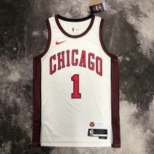NBA Men 2023 Chicago Bulls City Version White #1 ROSE Jersey High Quality Name and Number Print