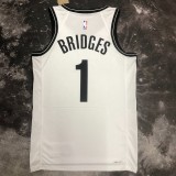 NBA Men 2023 Brooklyn Nets White #1 BRIDGES Jersey High Quality Name and Number Print