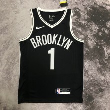 NBA Men 2023 Brooklyn Nets Black #1 BRIDGES Jersey High Quality Name and Number Print