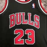 NBA Men Season 1998 Retro Chicago Bulls Black #23 JORDAN Jersey High Quality Name and Number Print