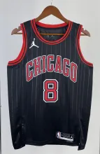 NBA Men 2023 Chicago Bulls Black with Jordan Logo #8 LAVINE Jersey High Quality Name and Number Print