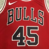 NBA Men 2023 Chicago Bulls Red #45 JORDAN Jersey High Quality Name and Number Print