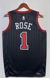 NBA Men 2023 Chicago Bulls Black with Jordan Logo #1 ROSE Jersey High Quality Name and Number Print