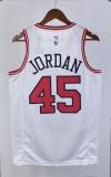 NBA Men 2023 Chicago Bulls White #45 JORDAN Jersey High Quality Name and Number Print