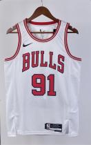 NBA Men 2023 Chicago Bulls White #91 RODMAN Jersey High Quality Name and Number Print