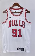 NBA Men 2023 Chicago Bulls White #91 RODMAN Jersey High Quality Name and Number Print