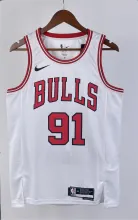 NBA Men 2023 Chicago Bulls White #91 RODMAN Jersey High Quality Name and Number Print