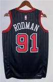NBA Men 2023 Chicago Bulls Black with Jordan Logo #91 RODMAN  Jersey High Quality Name and Number Print
