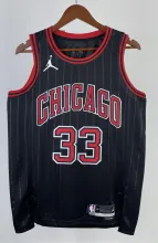 NBA Men 2023 Chicago Bulls Black with Jordan Logo #33 PIPPEN  Jersey High Quality Name and Number Print