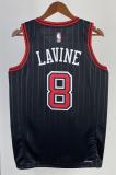 NBA Men 2023 Chicago Bulls Black with Jordan Logo #8 LAVINE Jersey High Quality Name and Number Print