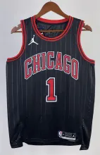 NBA Men 2023 Chicago Bulls Black with Jordan Logo #1 ROSE Jersey High Quality Name and Number Print