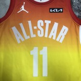 NBA Men 2023 Chicago Bulls All Stars Yellow #11 DEROZAN Jersey High Quality Name and Number Print