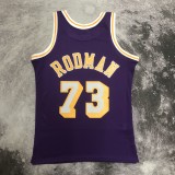 NBA Men Season 98-99 Los Angeles Lakers Purple #73 RODMAN Jersey High Quality Name and Number Print