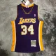 NBA Men Season 99-00 Los Angeles Lakers Purple #34 O'NEAL Jersey High Quality Name and Number Print