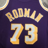NBA Men Season 98-99 Los Angeles Lakers Purple #73 RODMAN Jersey High Quality Name and Number Print