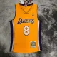 NBA Men Season 99-00 Los Angeles Lakers Yellow #8 BRYANT Jersey High Quality Name and Number Print