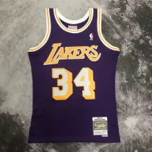 NBA Men Season 96-97 Los Angeles Lakers Purple #34 O'NEAL Jersey High Quality Name and Number Print