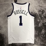 NBA Men Season 2023 Los Angeles Lakers White #1 RUSSELL Jersey High Quality Name and Number Print
