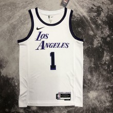 NBA Men Season 2023 Los Angeles Lakers White #1 RUSSELL Jersey High Quality Name and Number Print