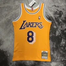 NBA Men Season 96-97 Los Angeles Lakers Yellow #8 BRYANT Jersey High Quality Name and Number Print