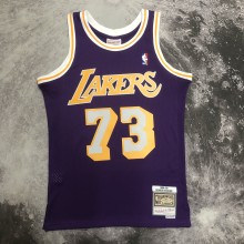 NBA Men Season 98-99 Los Angeles Lakers Purple #73 RODMAN Jersey High Quality Name and Number Print