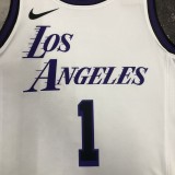 NBA Men Season 2023 Los Angeles Lakers White #1 RUSSELL Jersey High Quality Name and Number Print