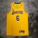 NBA Men Season 2023 Los Angeles Lakers Yellow #6 JAMES Jersey High Quality Name and Number Print