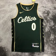 NBA Men Season 2023 Boston Celtics Dark Green City Version #0 TATUM Jersey High Quality Name and Number Print
