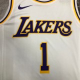 NBA Men Season 2023 Los Angeles Lakers White #1 RUSSELL Jersey High Quality Name and Number Print