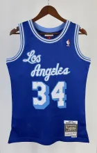 NBA Men Season 96-97 Los Angeles Lakers Blue #34 O'NEAL Jersey High Quality Name and Number Print