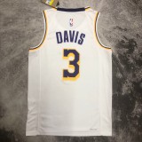 NBA Men Season 2023 Los Angeles Lakers White #3 DAVIS Jersey High Quality Name and Number Print