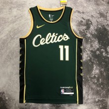 NBA Men Season 2023 Boston Celtics Dark Green City Version #11 IRVING Jersey High Quality Name and Number Print