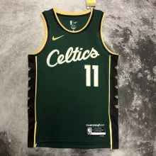 NBA Men Season 2023 Boston Celtics Dark Green City Version #11 IRVING Jersey High Quality Name and Number Print
