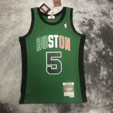 NBA Men Boston Celtics #5 Garnett Mitchell & Ness 2007/08  Italy Games  Hardwood Classics Swingman Jersey