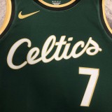 NBA Men Season 2023 Boston Celtics Dark Green City Version #7 BROWN Jersey High Quality Name and Number Print