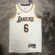 NBA Men Season 2023 Los Angeles Lakers White #6 JAMES Jersey High Quality Name and Number Print
