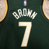 NBA Men Season 2023 Boston Celtics Dark Green City Version #7 BROWN Jersey High Quality Name and Number Print